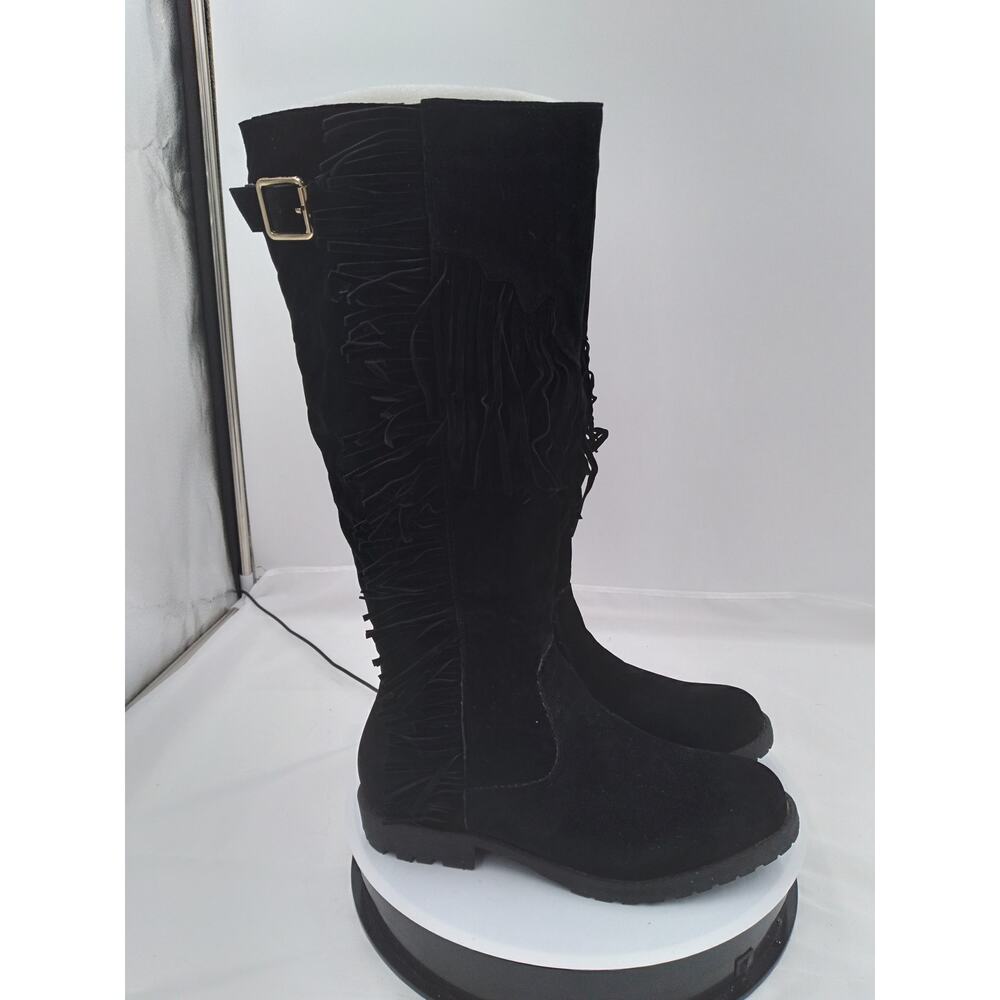 SHIEK KNEE HIGH FRINGE BOOTS WITH POCKETS ON THE INSIDE SIZE 6